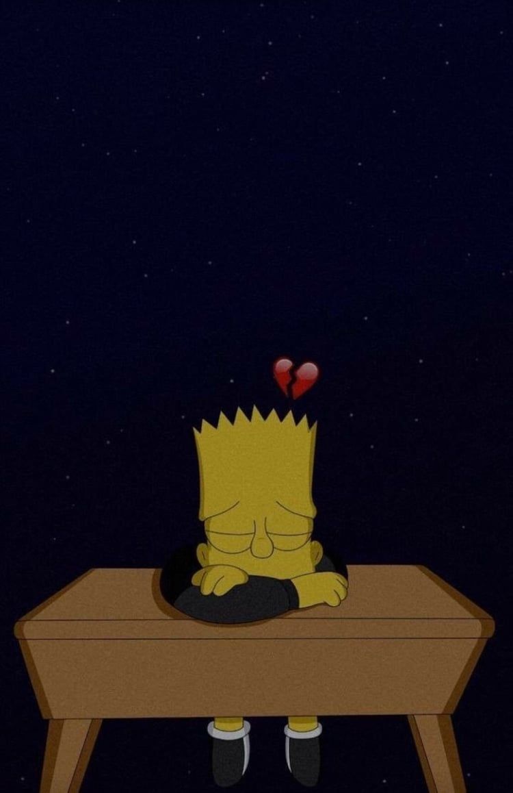 Aesthetic Heartbroken Sad Bart Simpson Folkscifi