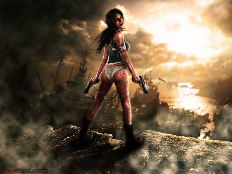 Lara Croft In Panties - HD Wallpaper 