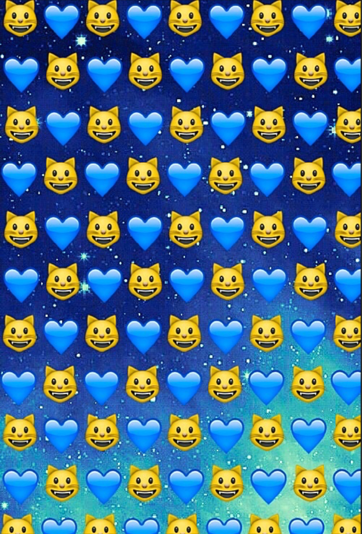 Background Emojis Emoji Wallpaper Lockscreen Blue Heart Emoji