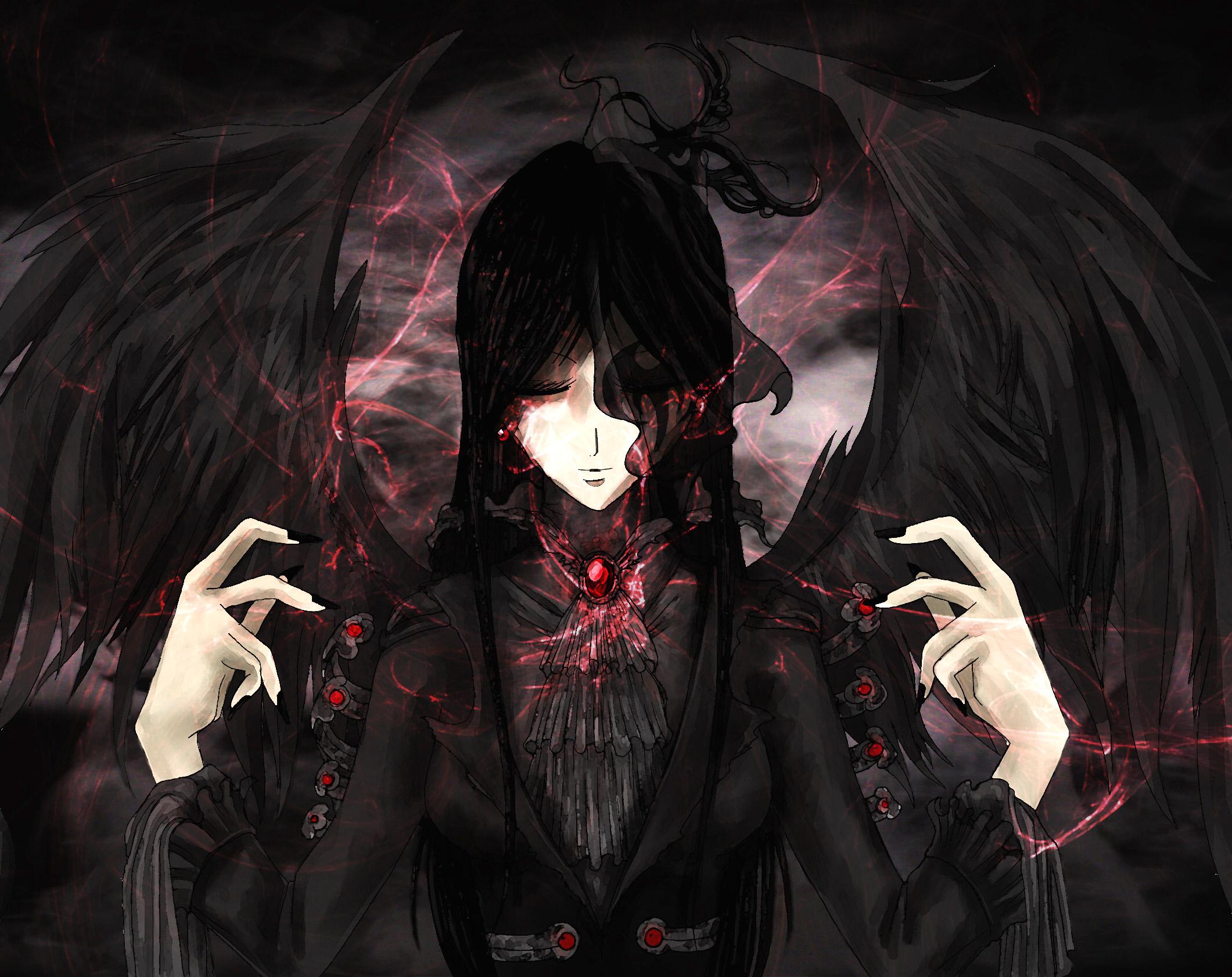 Dark Fantasy Girl Anime - HD Wallpaper 