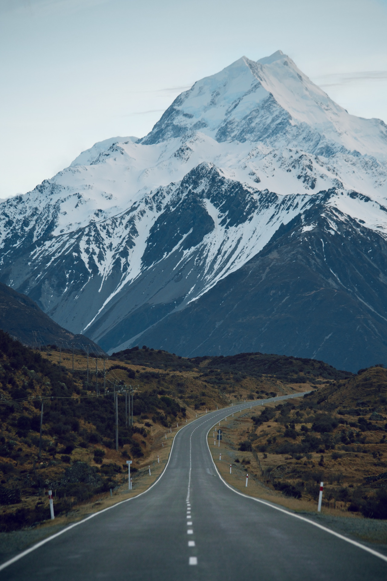 Huge Mountain Road Snow Freeway 1280x19 Wallpaper Teahub Io