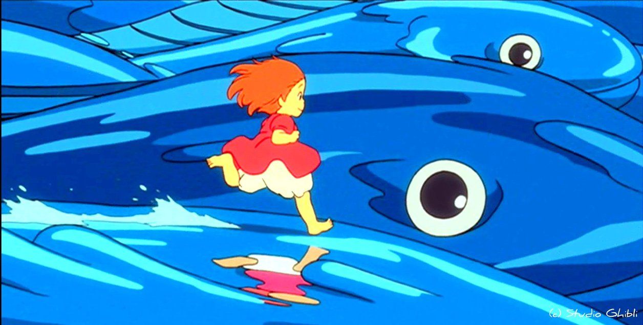 Ponyo-wallpaper - Running On Fish Ponyo - 1256x635 Wallpaper - teahub.io