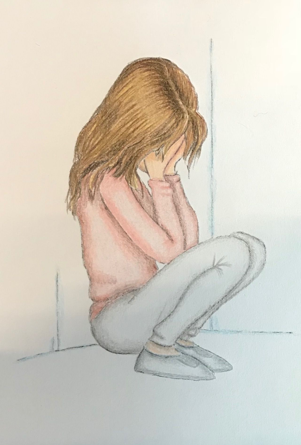 Depressed Girl Crying Girl Drawing Easy - 1281x1893 Wallpaper - teahub.io