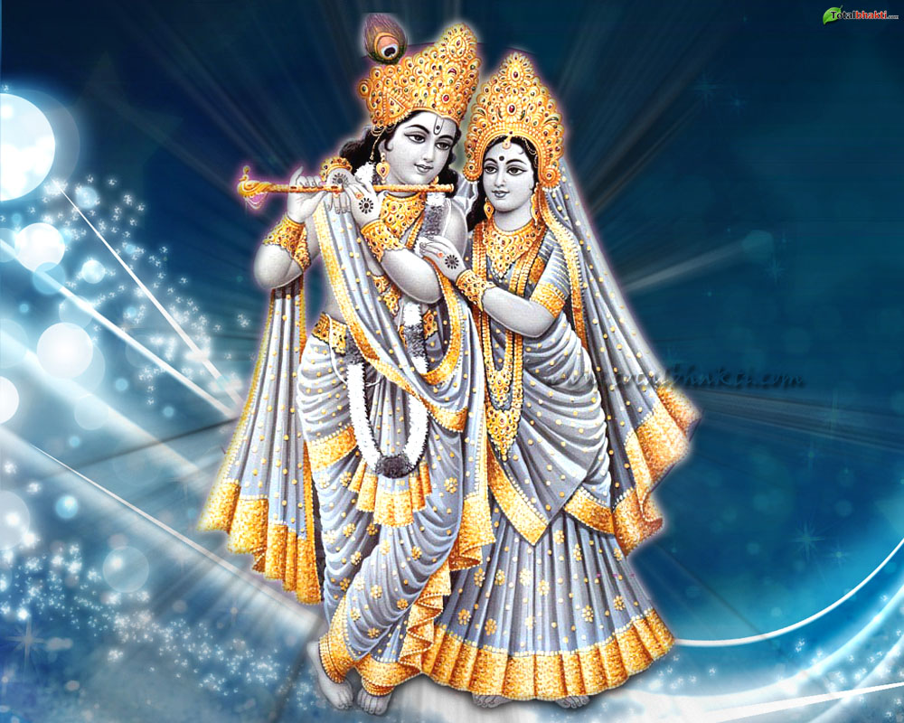 Lord Krishna & Radha - HD Wallpaper 