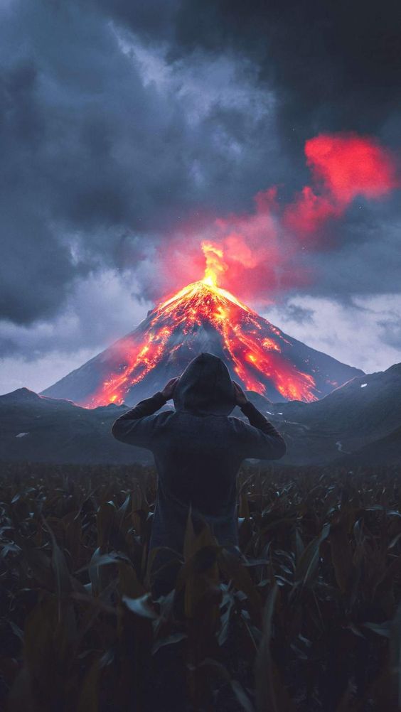 volcanoes erupting lava wallpaper