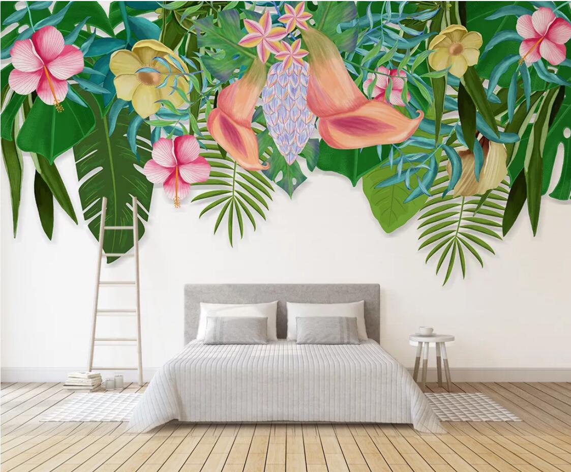 Tropical Floral Wallpaper - HD Wallpaper 