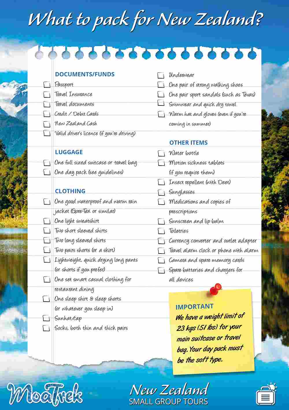 New Zealand Packing Checklist 1000x1415 Wallpaper Teahub Io