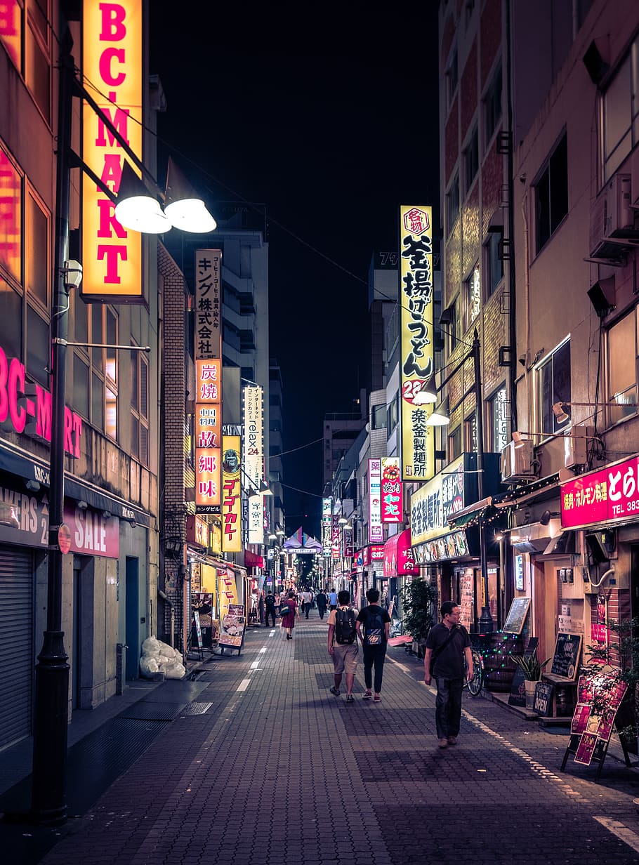 Tokyo Neon Night Street Asia Ueno City Japan Hd Tokyo Neon 910x1232 Wallpaper Teahub Io