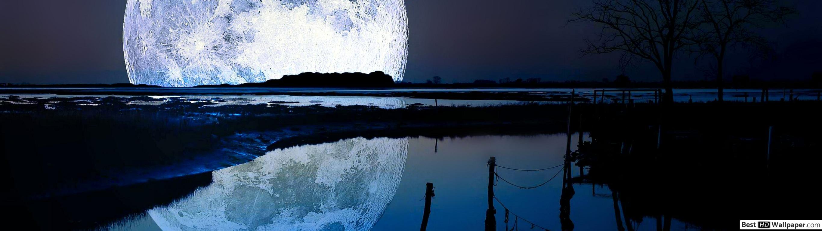 Pemandangn Bulan - HD Wallpaper 