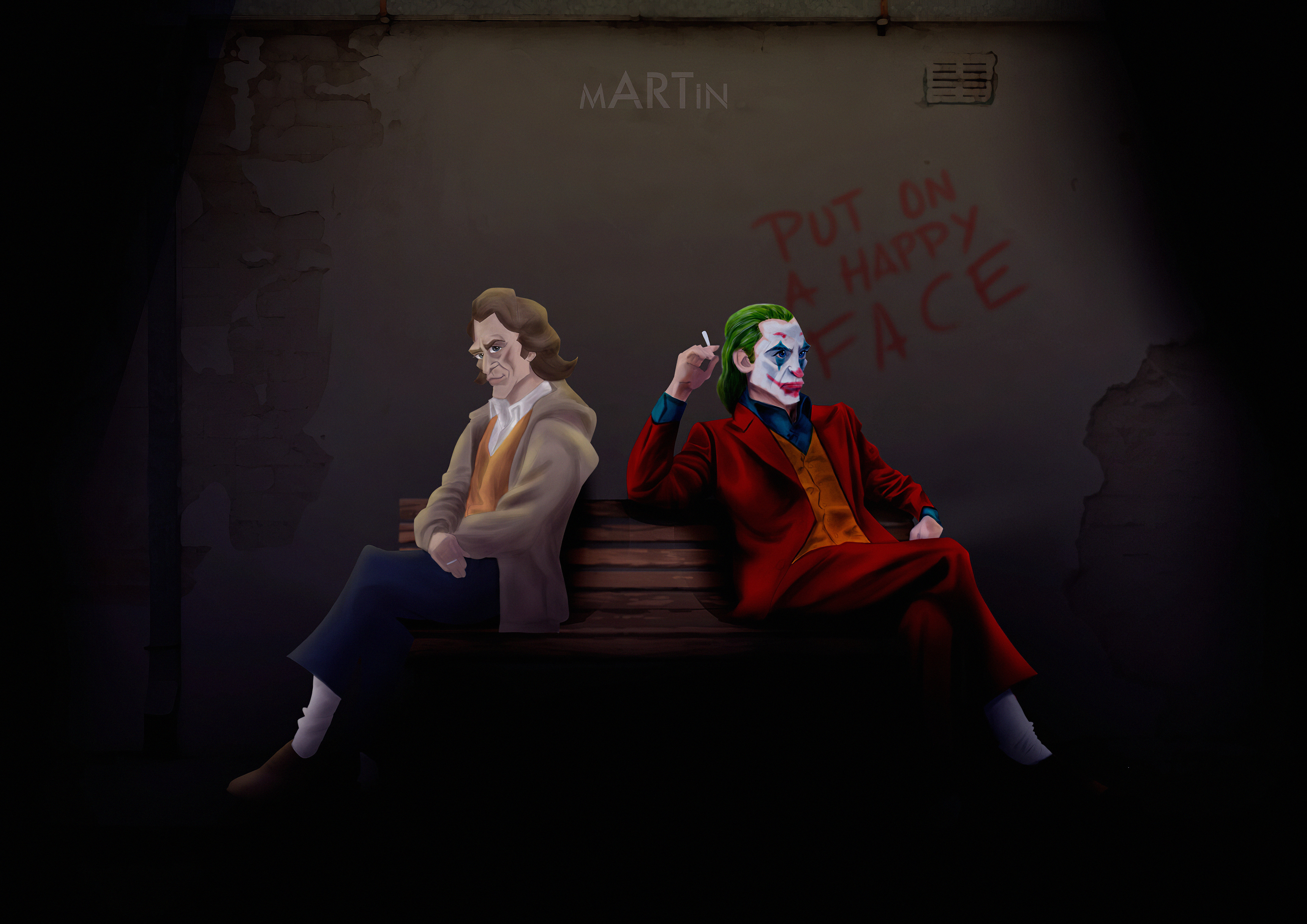 Joker And Evil Joker Art - Wallpaper - HD Wallpaper 