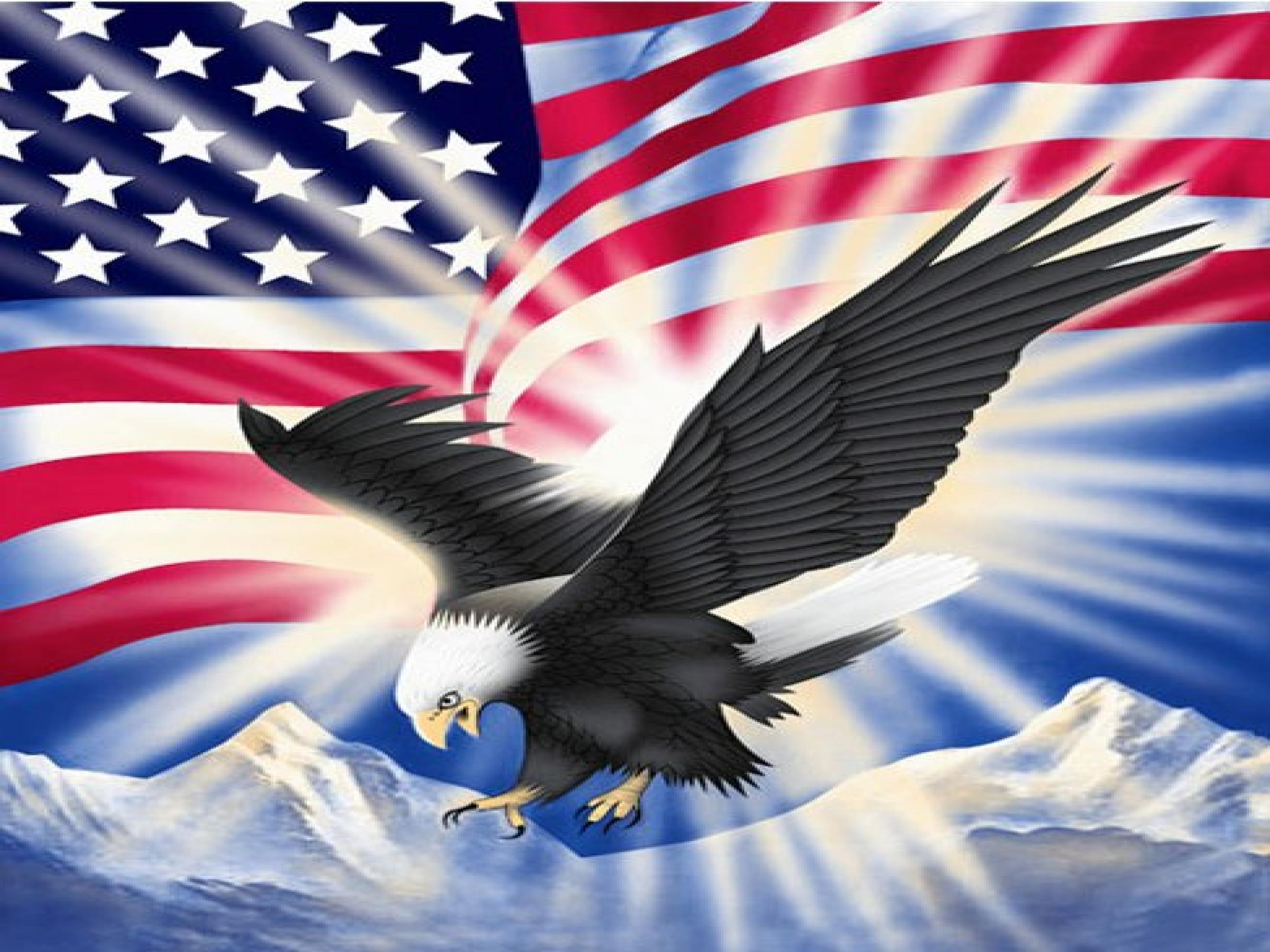 American Flag Eagle Wallpaper - HD Wallpaper 