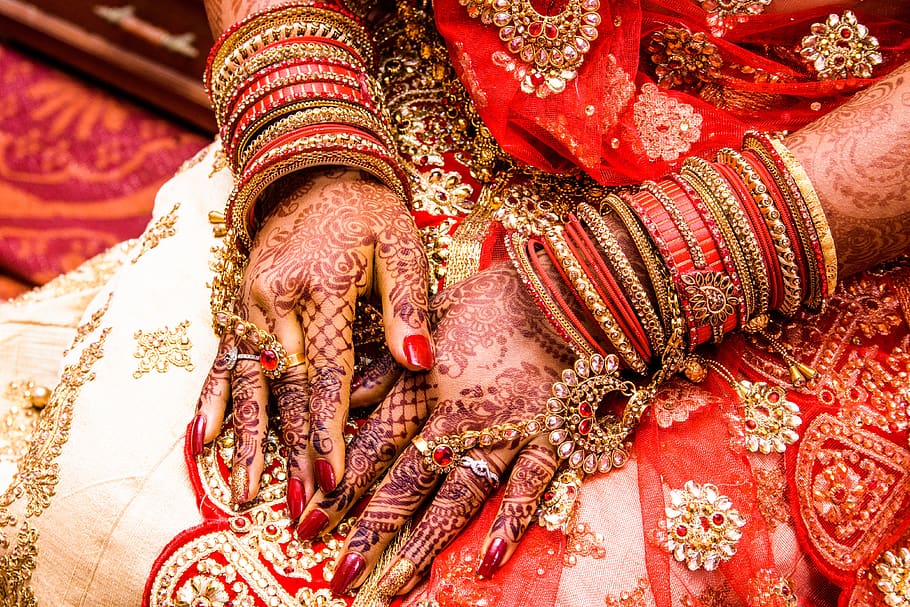 Mehendi, Bangles, Wedding, Jewelry, Saree, Gold, Culture, - Hd Bangles - HD Wallpaper 