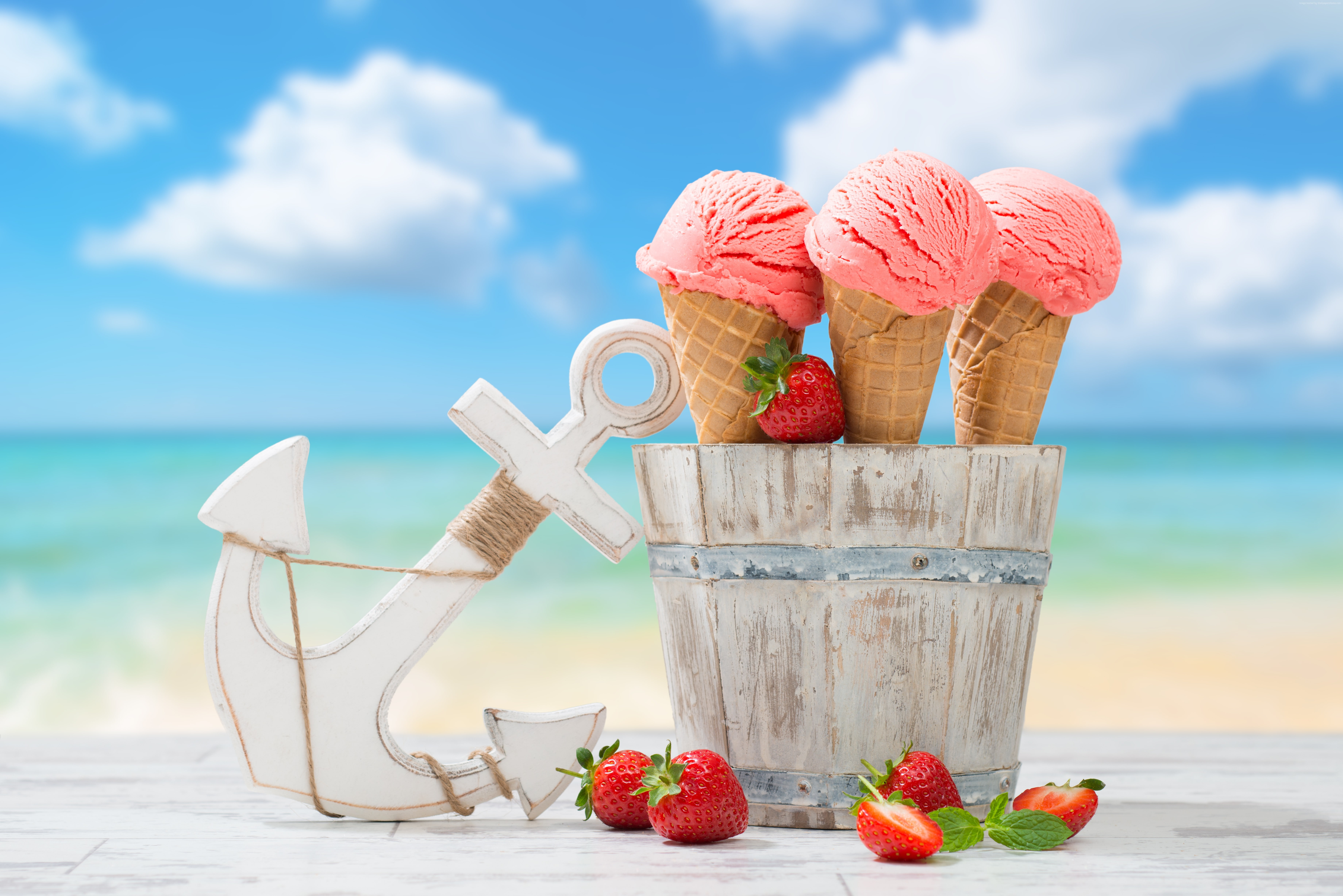 Beach And Ice Cream - HD Wallpaper 