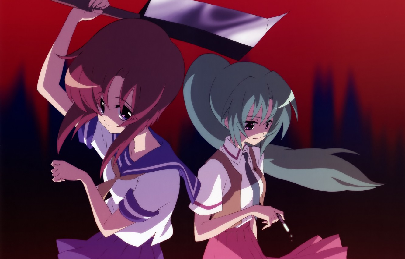 Photo Wallpaper Blade, Cigarette, Schoolgirls, Higurashi - Ryuugu Rena Png - HD Wallpaper 