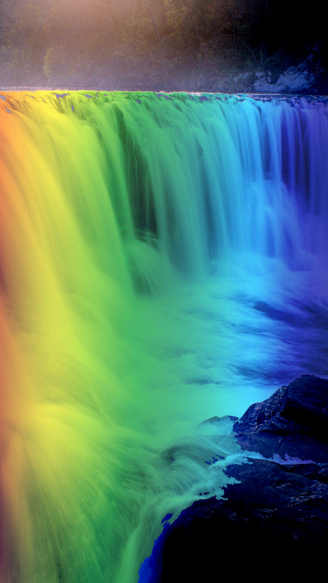 Rainbow Android Wallpaper With Image Resolution Pixel Waterfall Rainbow Tropical Rainforest 1080x19 Wallpaper Teahub Io