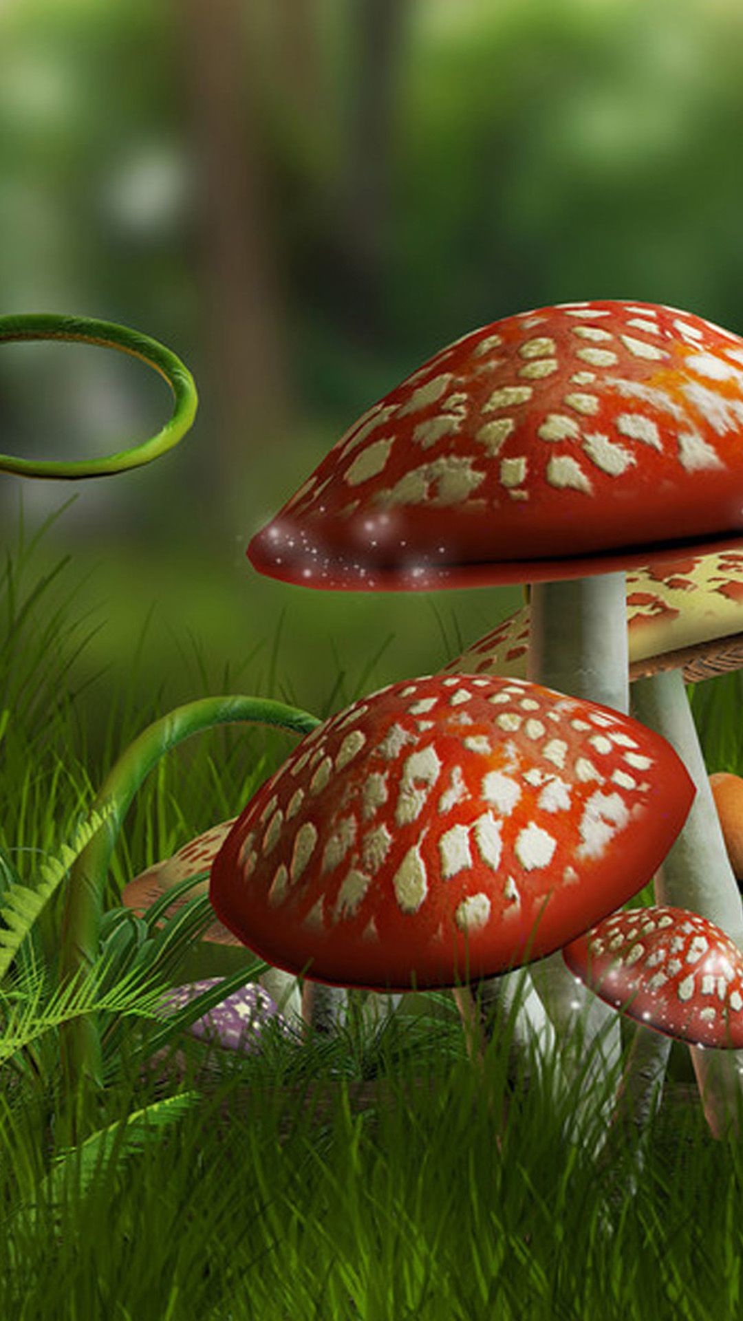 1080x1920, Hd 3d Mushroom Background Samsung Galaxy - Mushroom Wallpaper Hd - HD Wallpaper 