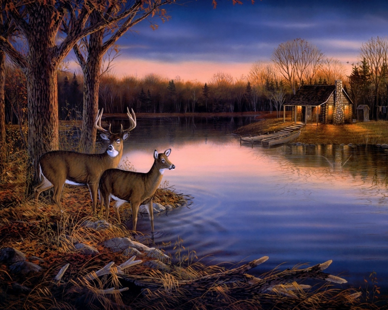 Forest Animal Painting Art - 1280x1024 Wallpaper - teahub.io