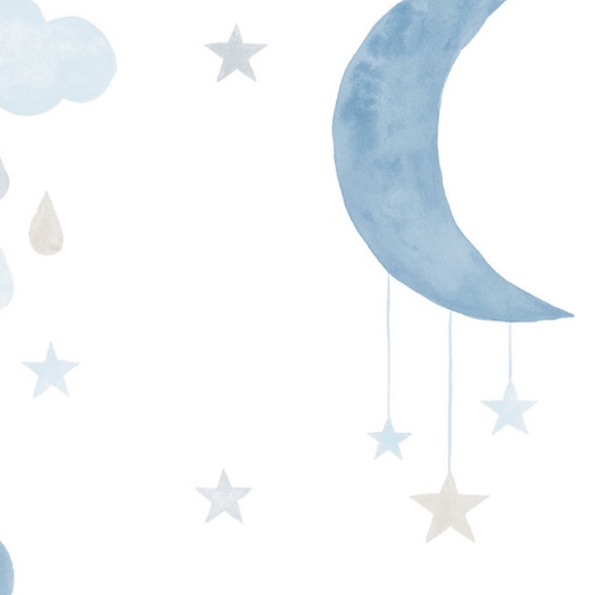 Grandeco Eco Moon And Stars Blue Wallpaper Lo03 Grandeco Lo03 849x849 Wallpaper Teahub Io