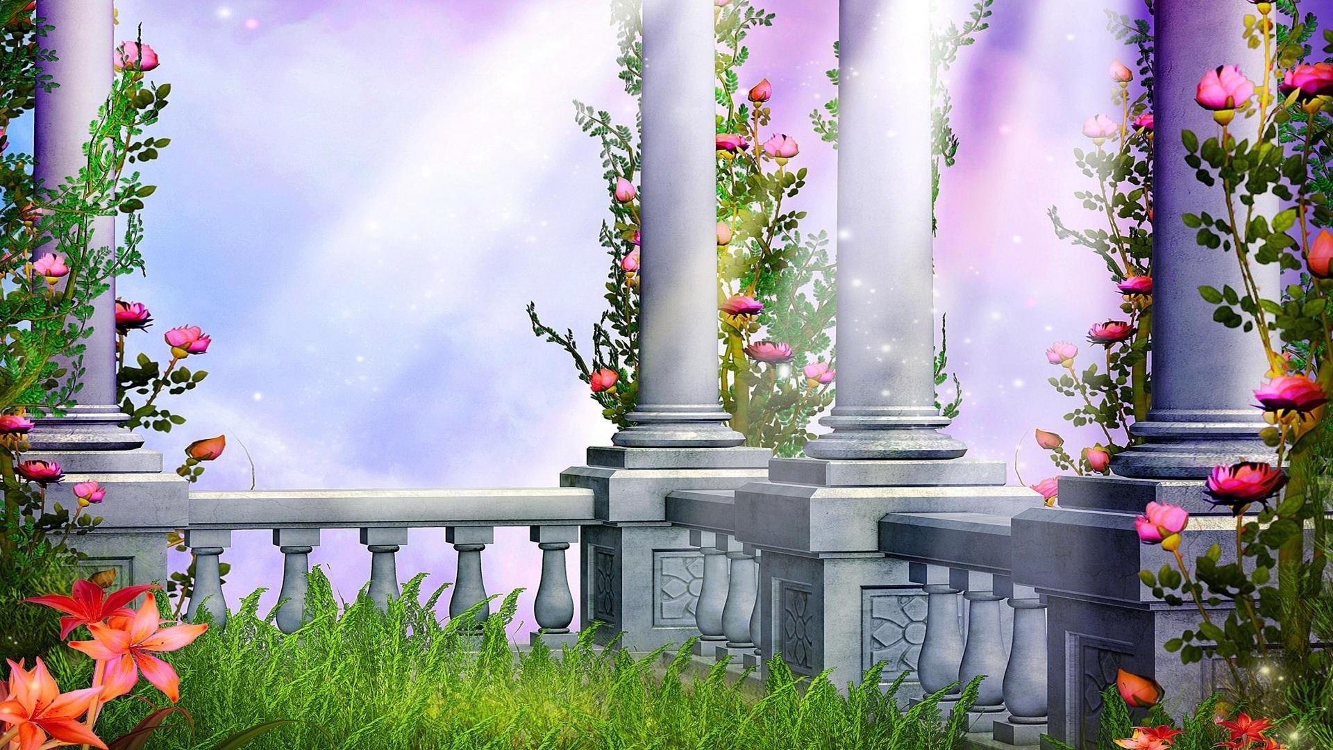 Garden Fantasy Background - HD Wallpaper 