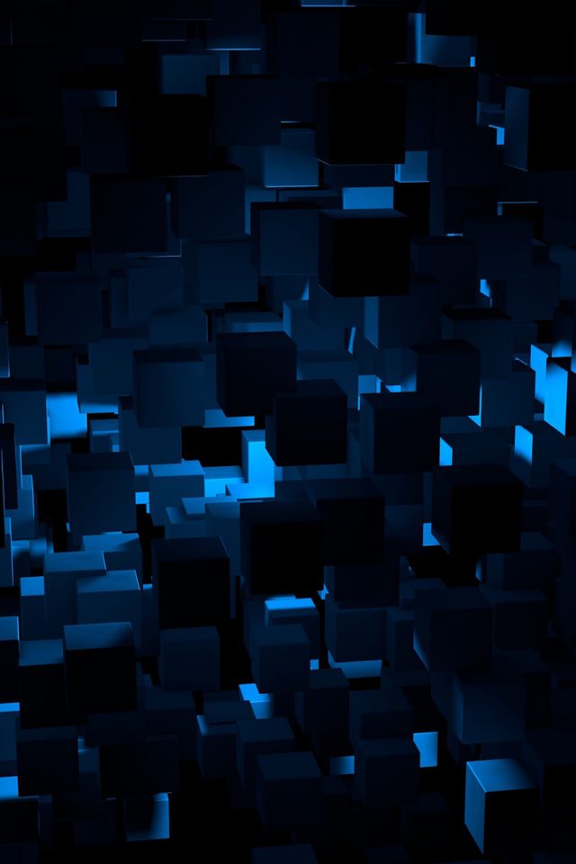 Cube Dark Blue Abstract Pattern Iphone Wallpaper - Dark Blue Wallpaper ...