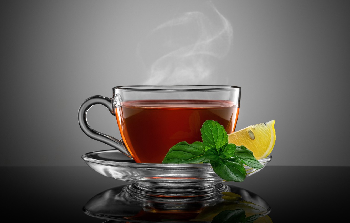 Photo Wallpaper Lemon, Tea, Hot Tea - Hot Lemon Tea - 1332x850