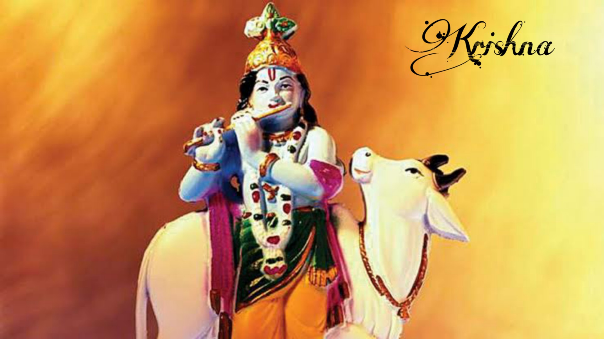 Krishna Images Hd Download - Lord Krishna With Garland - HD Wallpaper 