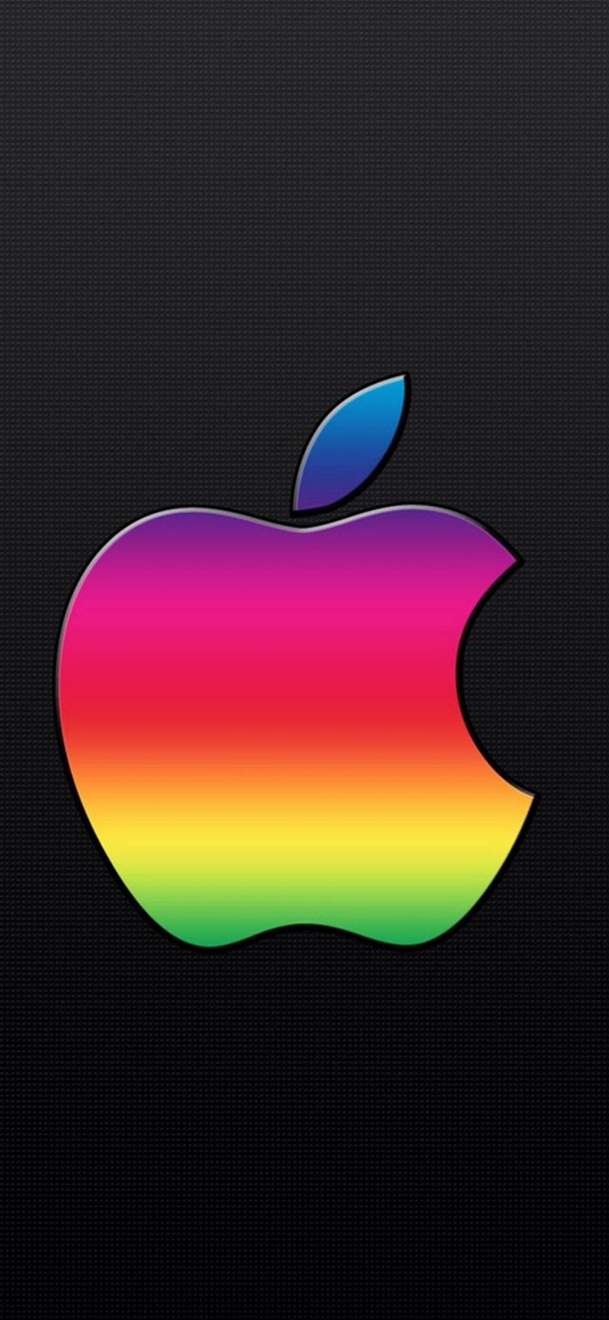 Rainbow Apple Wallpaper - Colored Apple Logo Black Background ...