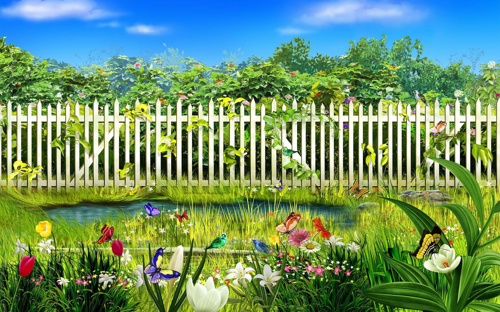 Vlinders En Bloemen - Background Images Hd Garden - HD Wallpaper 