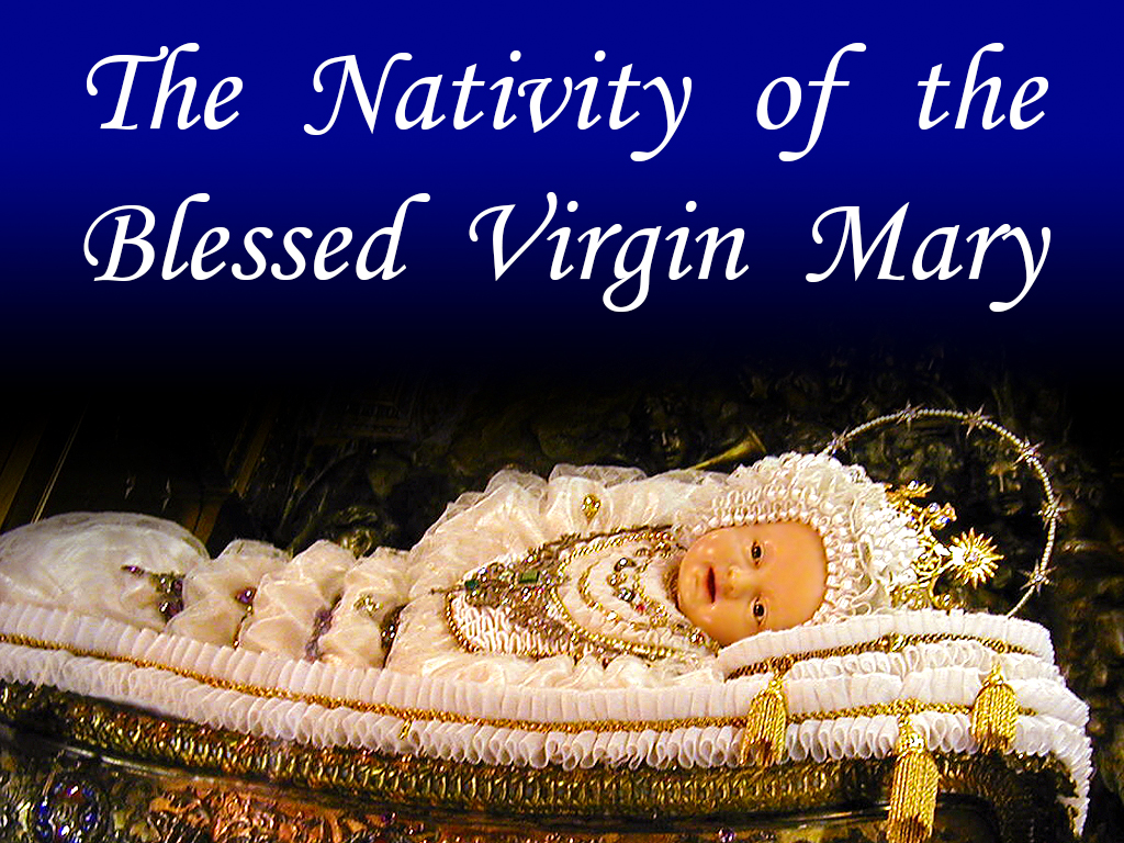 Mary theme. The image of the Nativity of the blessed Virgin Mary.