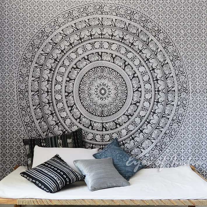 Download Black And White Mandala Tapestry - Teahub.io