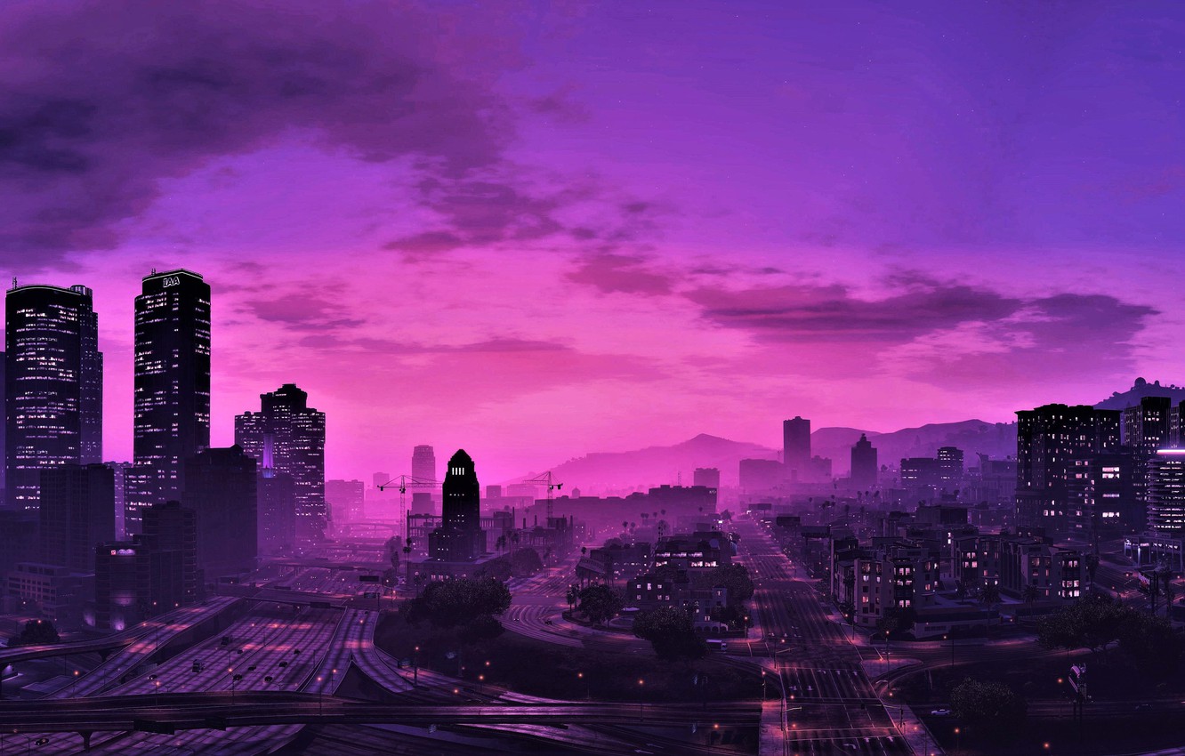 Photo Wallpaper City, Game, Sky, Grand Theft Auto V, - Background Gta 5 ...