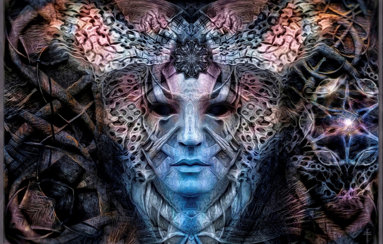 Photo Wallpaper Face, Patterns, Mystic - Mythology - 1332x850 Wallpaper ...