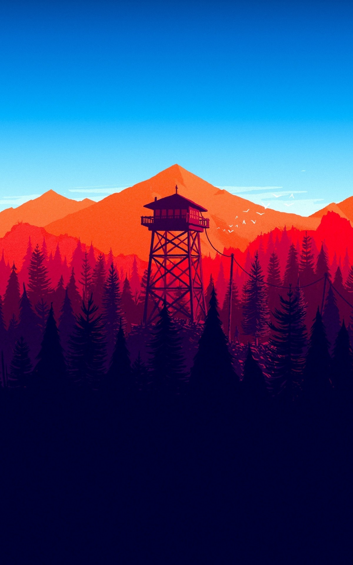 Firewatch Forest Landscape In Game Minimalistic 10x19 Wallpaper Teahub Io