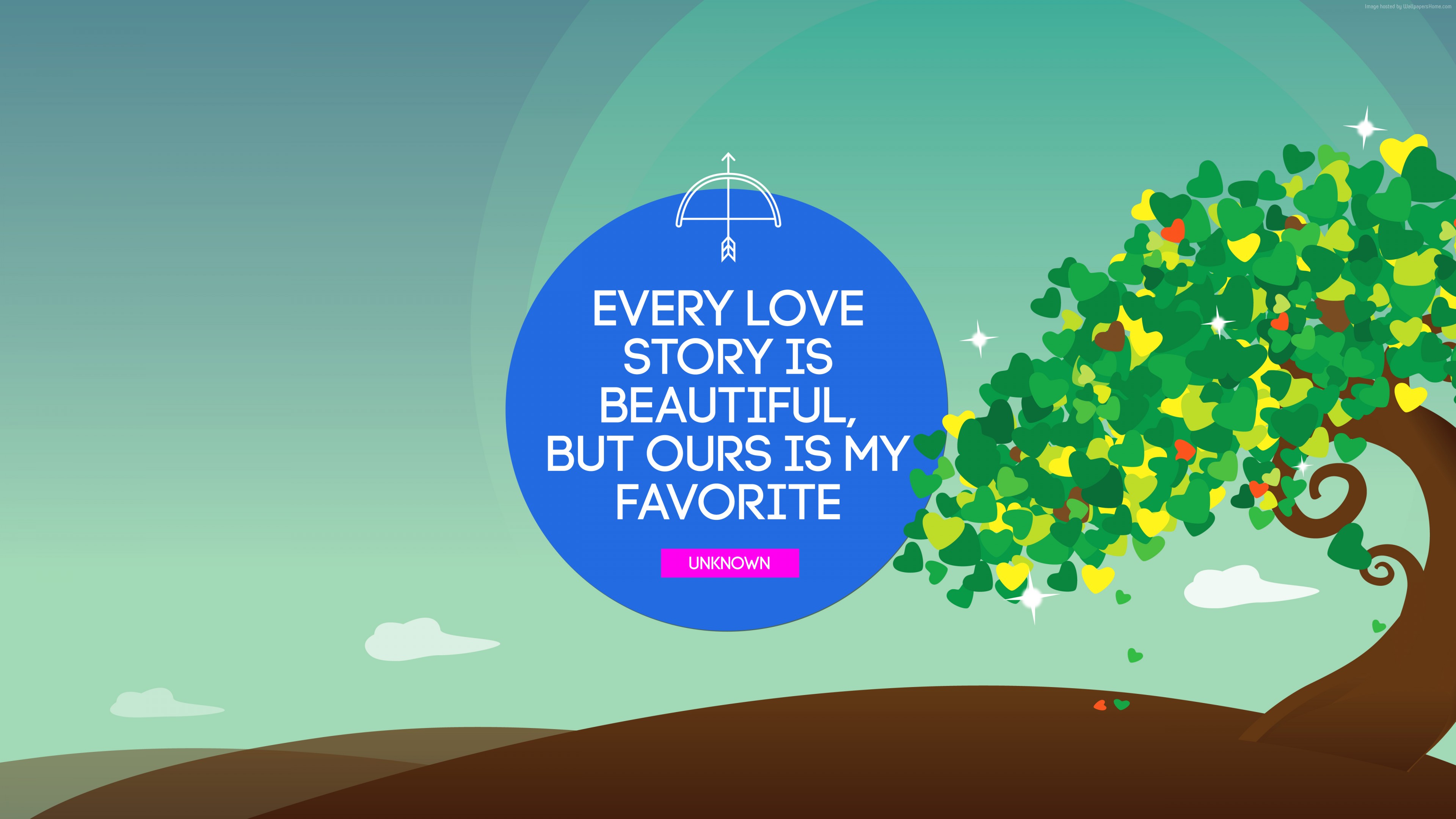 Wallpaper Best, Love Quotes, 5k, Tree, Quotes - Cartoon Wishtree - HD Wallpaper 