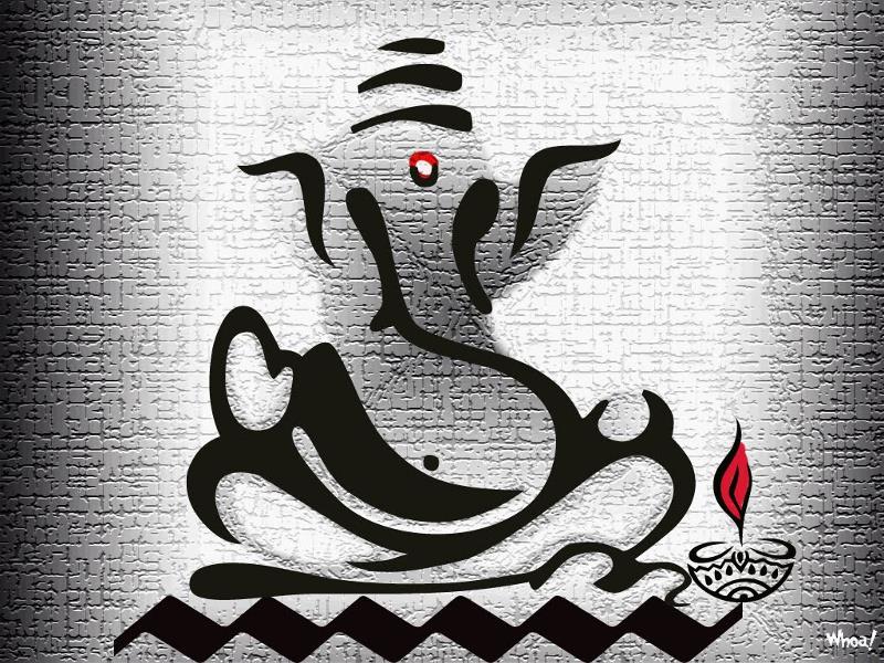 Ganesh Chaturthi Wallpapers 3d - Lord Ganesha Black And White - 800x600  Wallpaper 