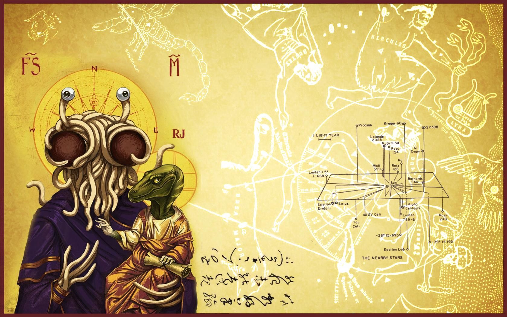 Flying Spaghetti Monster Background - HD Wallpaper 