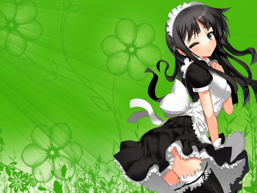 K-on Mio Wallpaper - Sexy French Maid Anime - 1024x768 Wallpaper ...