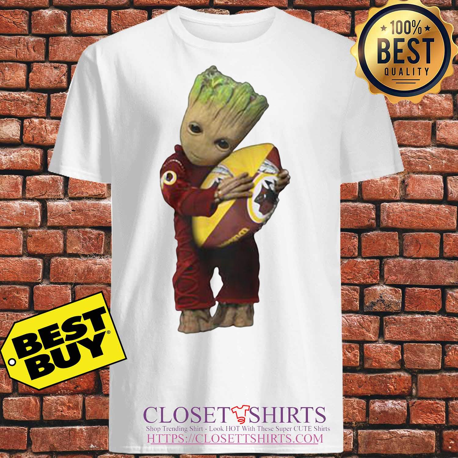 Baby Groot Hugging Redskins Wallpaper Shirt - Alex Caruso The Carushow Apparel - HD Wallpaper 