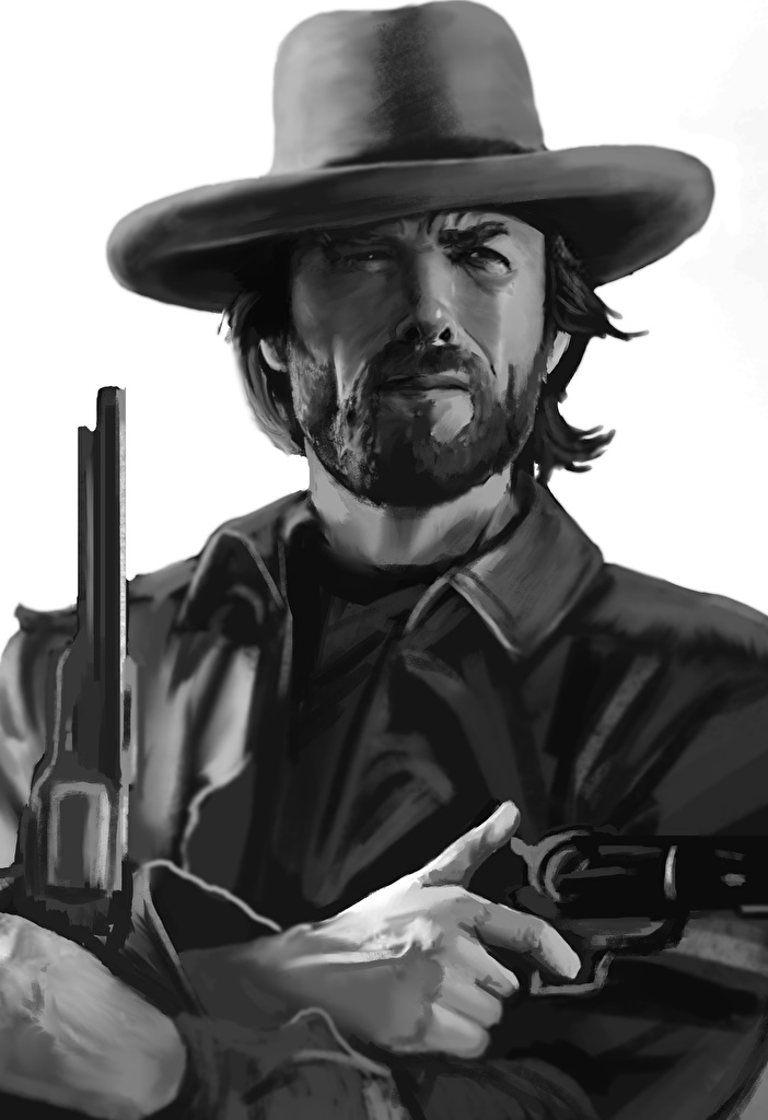 Clint Eastwood Black And White - 702x1024 Wallpaper - teahub.io