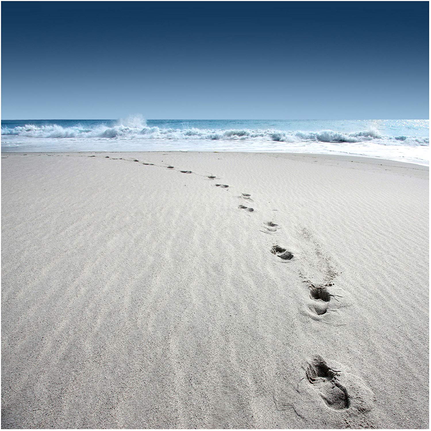 Non-woven Wallpaper Footprints In The Sand Square, - Footstep ...
