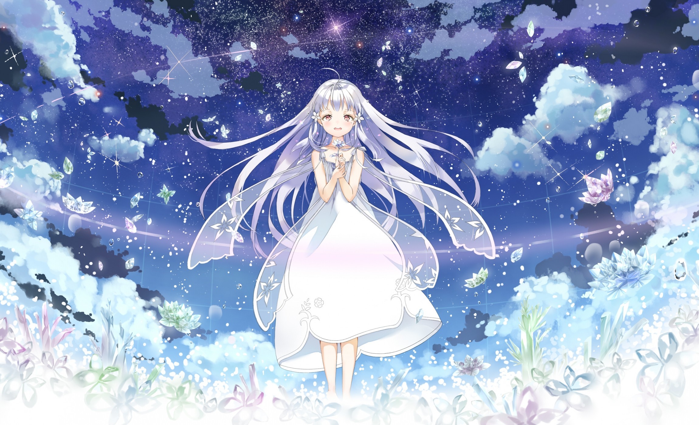 Glass No Hana To Kowasu Sekai, Remo, White Hair, Dress, - Sendan Life ...