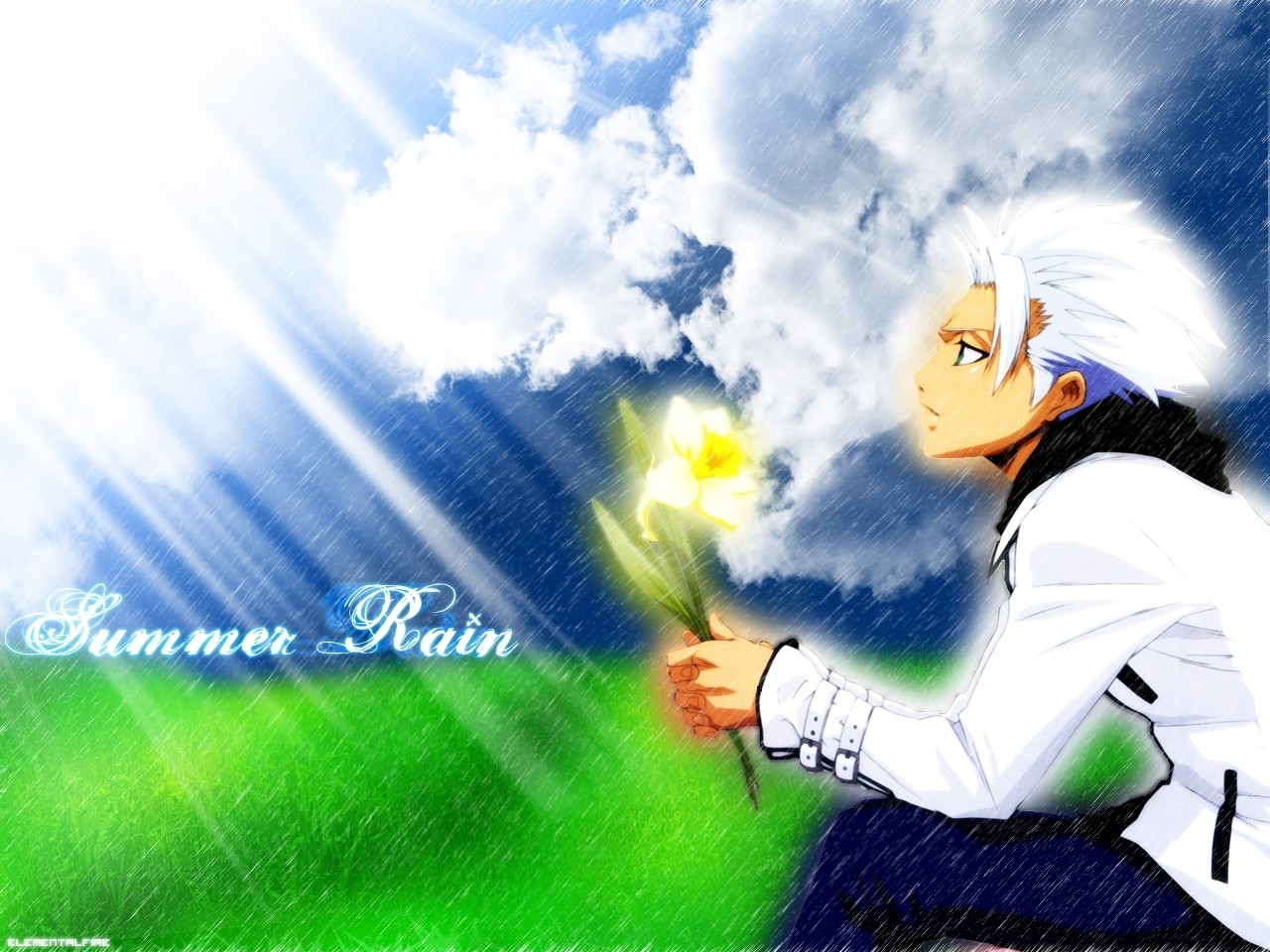 Rain Bleach Summer Hitsugaya Toshiro Anime Wallpaper - Bleach ...