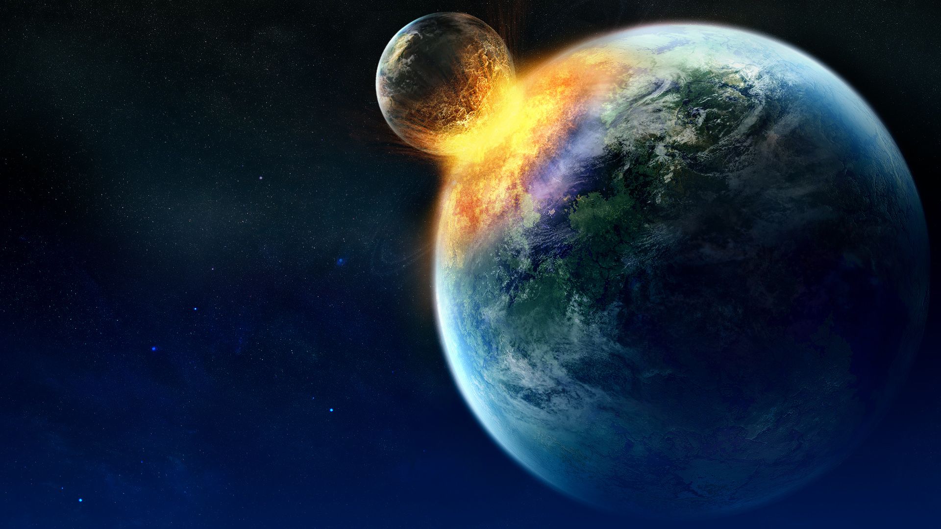 Disaster - Collision Of Two Planets - HD Wallpaper 