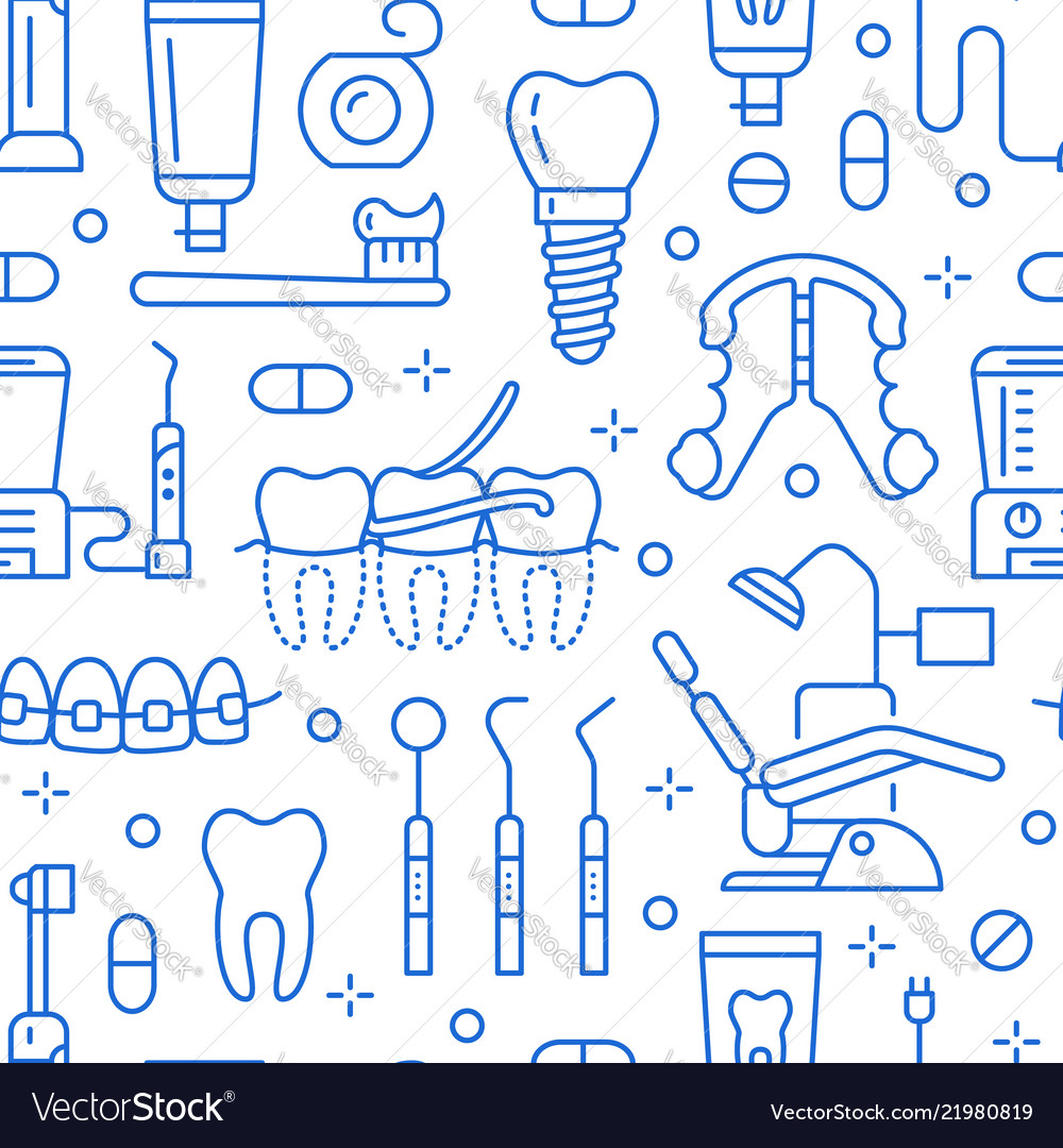 Dentist Line Icons - HD Wallpaper 