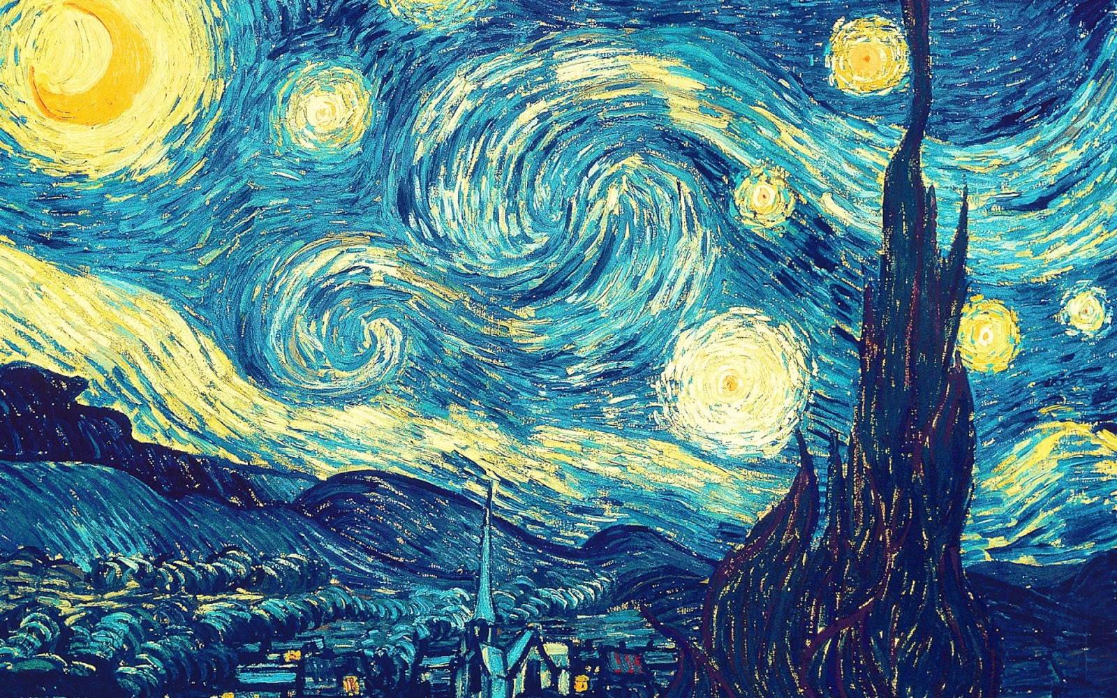 Wallpaper Para Creativos - Starry Night Van Gogh Background - HD Wallpaper 