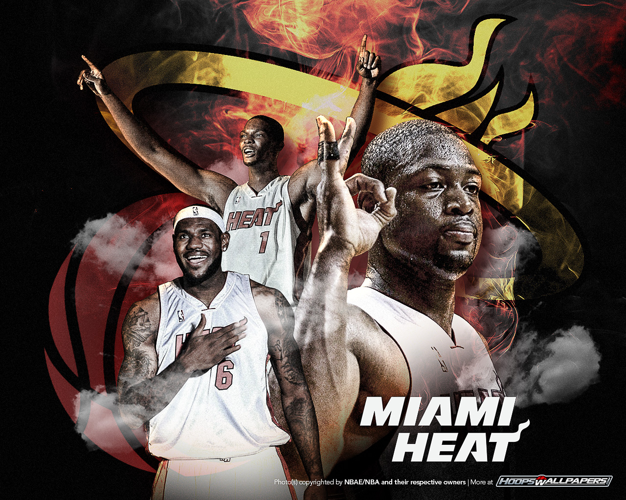 Miami Heat James Wade Bosh - HD Wallpaper 