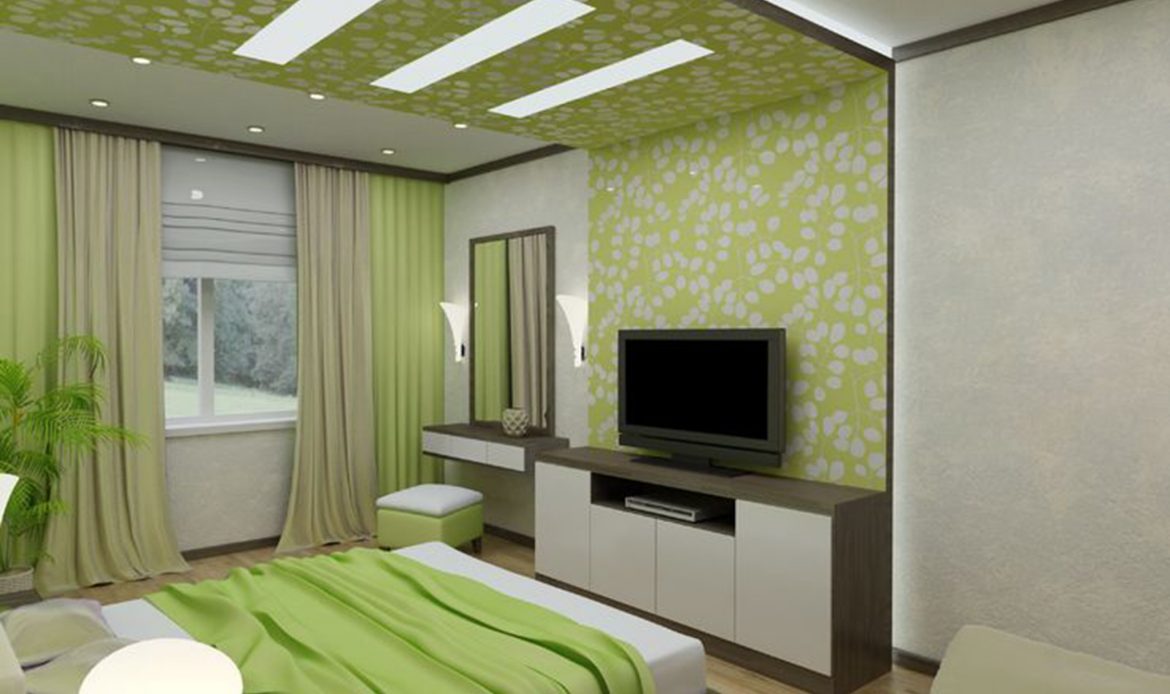 Green Colour Ceiling Designs - HD Wallpaper 