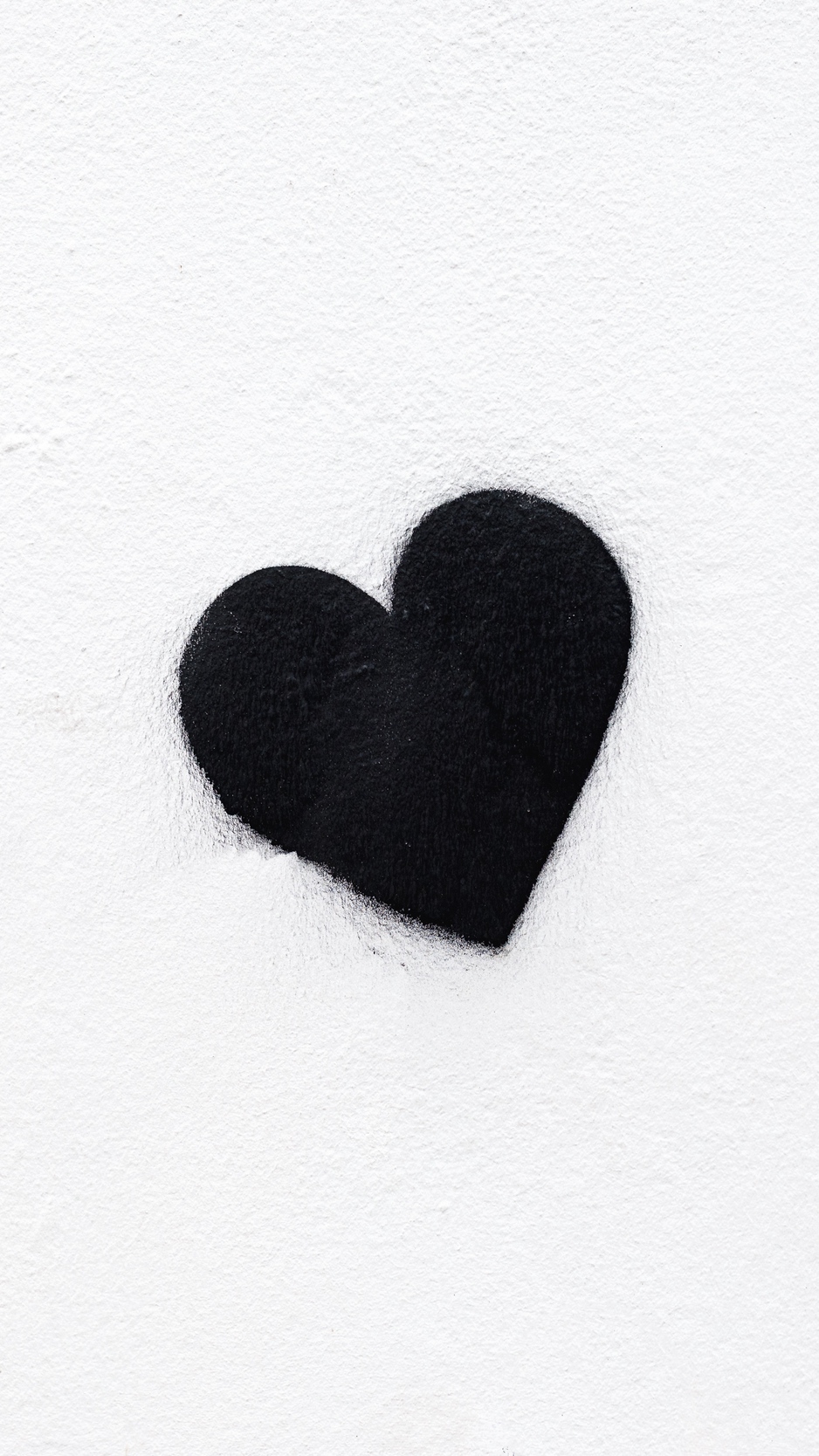 Wallpaper Heart Bw Love Black White Minimalism One Heart Background Black And White 938x1668 Wallpaper Teahub Io