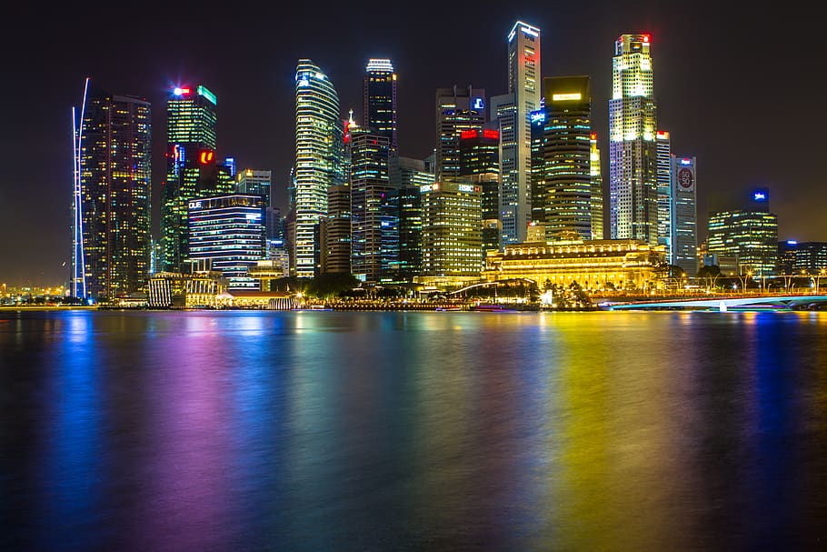 Singapore, Marina Bay, Water, Reflections, Colour, - 910x607 Wallpaper ...