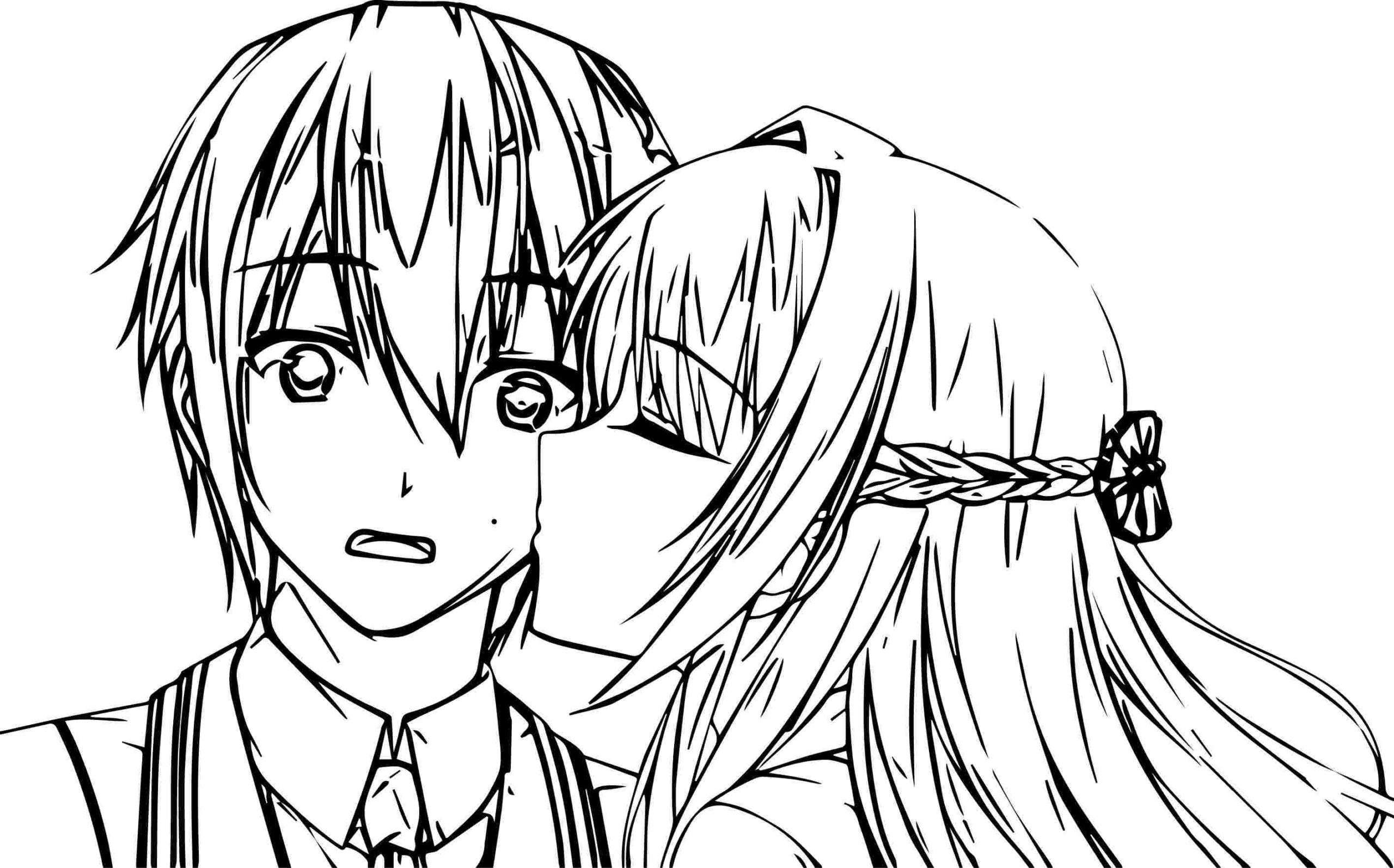 47 Anime Kissing Coloring Pages  HD